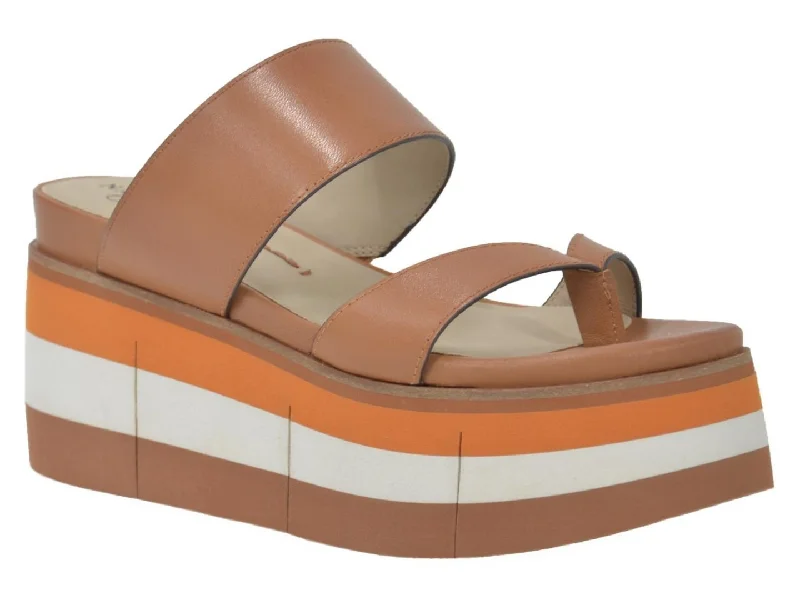 Lightweight Women's Mesh - Paneled Sandals in Yellow for BreathabilityNaked Feet: FLUX in TAN Wedge Sandals