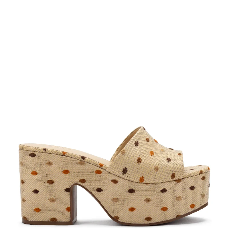 Shock - Absorbing Women's Sandals with a Soft Insole in Black for Active LifestylesMiso Platform Sandal In Natural Raffia and Polka Dot Emboridery Shock - Absorbing Women's Sandals with a Soft Insole in Black for Active LifestylesMiso Platform Sandal In Natural Raffia and Polka Dot Emboridery