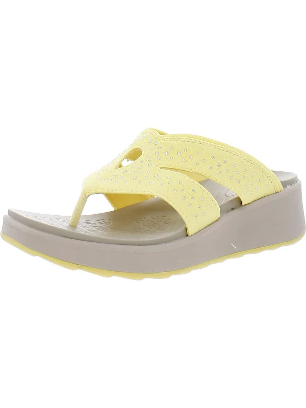 Women's Sandals with a Floral - Printed Upper in Pink for a Feminine Spring LookWomen's Sandals with a Floral - Printed Upper in Pink for a Feminine Spring LookNola Bright Womens Rhinestone Slip On Wedge Sandals