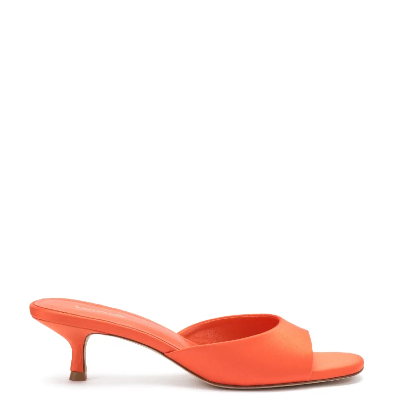 Women's Strappy Gladiator Sandals with Buckle Closures in Tan for a Boho LookRita Mule In Orange Satin Women's Strappy Gladiator Sandals with Buckle Closures in Tan for a Boho LookRita Mule In Orange Satin