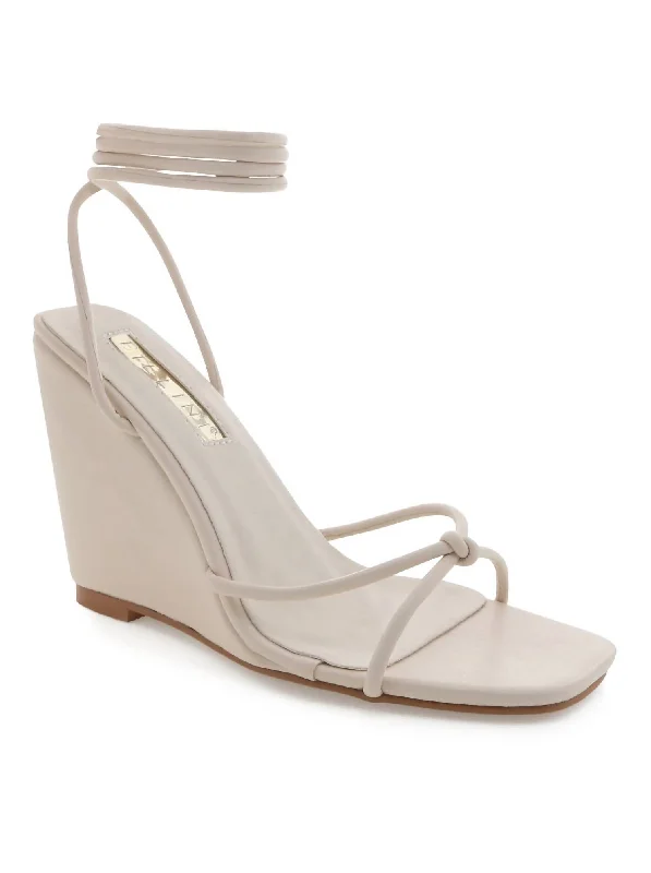 Adjustable Strap Women's Sandals with a Padded Heel in Pink for a Custom FitOtis Lace Up Wedge Sandal In Snow Adjustable Strap Women's Sandals with a Padded Heel in Pink for a Custom FitOtis Lace Up Wedge Sandal In Snow