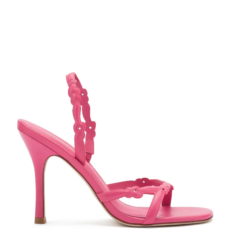 Women's Flat Slide Sandals with a Memory Foam Insole in White for All - Day ComfortMargherita Sandal In Pink Leather Women's Flat Slide Sandals with a Memory Foam Insole in White for All - Day ComfortMargherita Sandal In Pink Leather