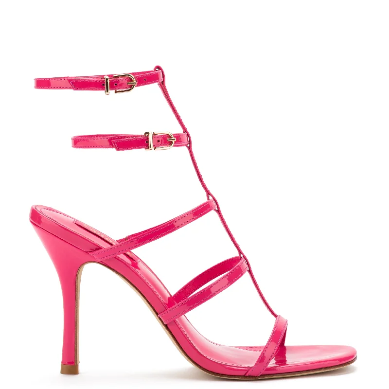Women's Ankle - Strap Sandals with a Block Heel in Red for a Sophisticated StyleSerena Sandal In Pink Patent Leather Women's Ankle - Strap Sandals with a Block Heel in Red for a Sophisticated StyleSerena Sandal In Pink Patent Leather
