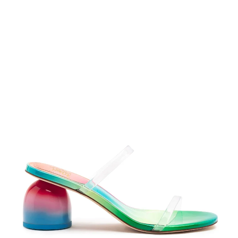 Adjustable Strap Women's Sandals with a Padded Heel in Pink for a Custom FitLarroudé x Gabriela Noelle: Dew Drop Mule In Rainbow Patent Leather Adjustable Strap Women's Sandals with a Padded Heel in Pink for a Custom FitLarroudé x Gabriela Noelle: Dew Drop Mule In Rainbow Patent Leather