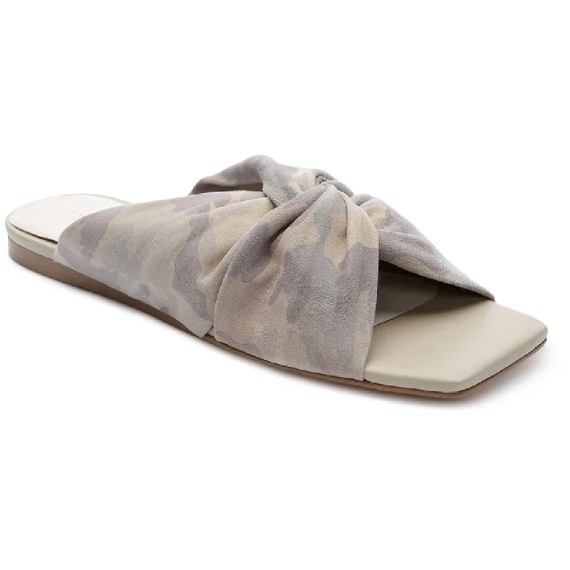 Women's Flat Slide Sandals with a Memory Foam Insole in White for All - Day ComfortWomen's Flat Slide Sandals with a Memory Foam Insole in White for All - Day ComfortSanctuary Womens Flamingo Suede Slip On Slide Sandals