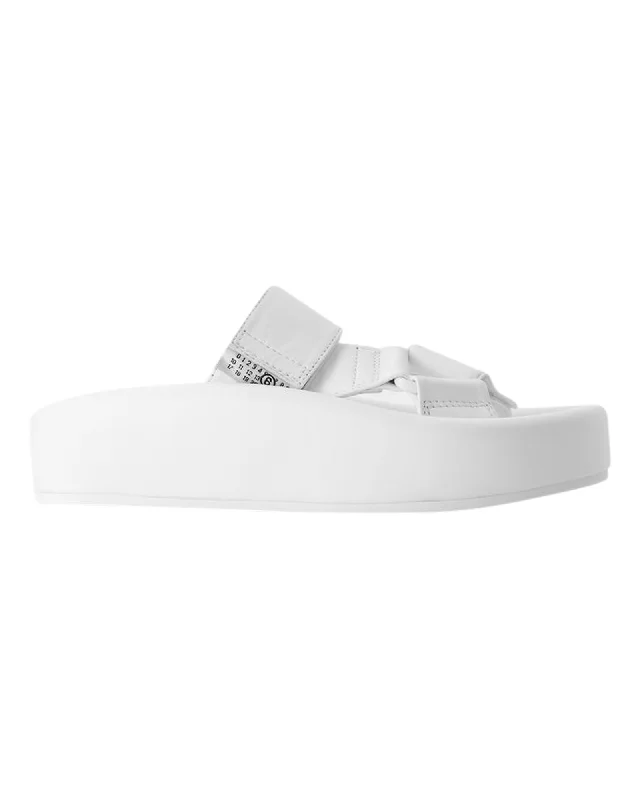 Women's Strappy Gladiator Sandals with Buckle Closures in Tan for a Boho LookSandals - MM6 Maison Margiela - Leather - White Women's Strappy Gladiator Sandals with Buckle Closures in Tan for a Boho LookSandals - MM6 Maison Margiela - Leather - White