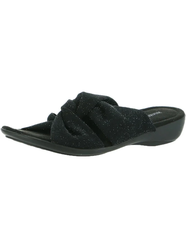 Plus Size Women's Wide - Width Platform Sandals in Black for Added Comfort and HeightPlus Size Women's Wide - Width Platform Sandals in Black for Added Comfort and HeightSarong Womens Criss-Cross Front Slip On Slide Sandals