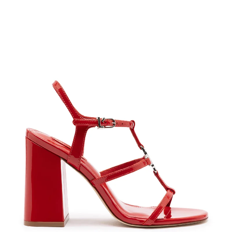 Women's Leather - Strapped Sandals with a Braided Detail in Brown for a Rustic AppealHana Sandal In Scarlet Patent Leather