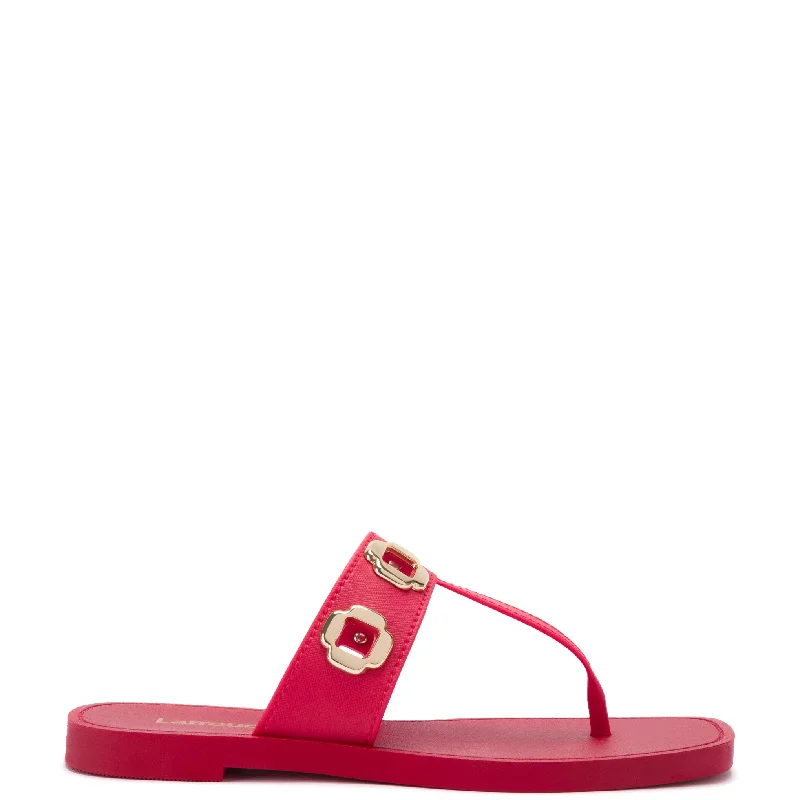 Women's Flat Slide Sandals with a Memory Foam Insole in White for All - Day ComfortMilan S In Scarlet PVC Women's Flat Slide Sandals with a Memory Foam Insole in White for All - Day ComfortMilan S In Scarlet PVC