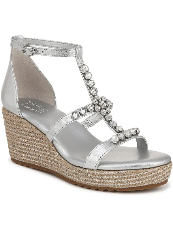 Women's Thong Sandals with a Beaded Design in Multicolor for a Beachy AestheticSerena Womens E Faux Leather Wedge Sandals