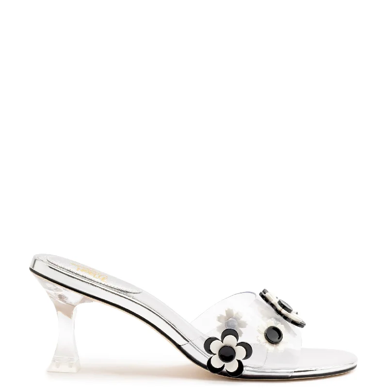 Women's Sandals with a Glitter - Coated Strap in Gold for a Sparkly Summer OutfitLarroudé x Gabriela Noelle: Garden Mule In Silver Specchio and Black and White Acrylic Women's Sandals with a Glitter - Coated Strap in Gold for a Sparkly Summer OutfitLarroudé x Gabriela Noelle: Garden Mule In Silver Specchio and Black and White Acrylic