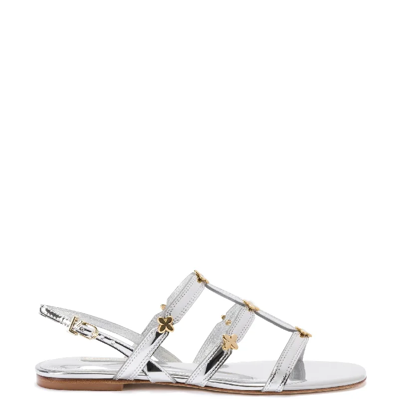 Plus Size Women's Wide - Width Platform Sandals in Black for Added Comfort and HeightHarmony Flat Sandal In Silver Specchio Plus Size Women's Wide - Width Platform Sandals in Black for Added Comfort and HeightHarmony Flat Sandal In Silver Specchio