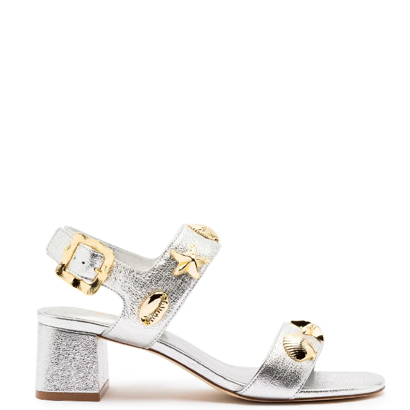 Sustainable Women's Recycled Material Sandals in Beige for Eco - Conscious ShoppersMadison Block In Silver Metallic Leather Sustainable Women's Recycled Material Sandals in Beige for Eco - Conscious ShoppersMadison Block In Silver Metallic Leather