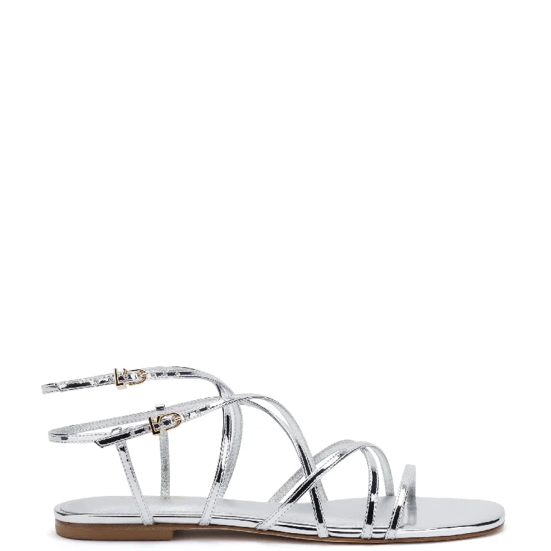 Anti - Slip Women's Sandals with a Grooved Sole in Green for Outdoor AdventuresNaomi Flat Sandal In Silver Specchio Anti - Slip Women's Sandals with a Grooved Sole in Green for Outdoor AdventuresNaomi Flat Sandal In Silver Specchio