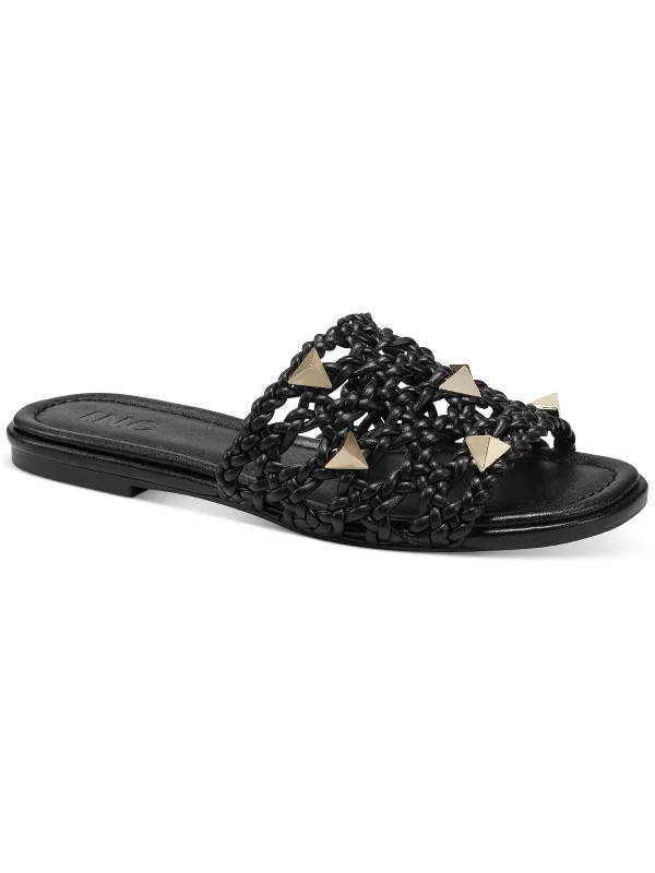 Women's Cork - Soled Espadrille Sandals with a Rope - Trimmed Upper in Navy for a Summer VibeStarlette Womens Metallic Studded Slide Sandals Women's Cork - Soled Espadrille Sandals with a Rope - Trimmed Upper in Navy for a Summer VibeStarlette Womens Metallic Studded Slide Sandals