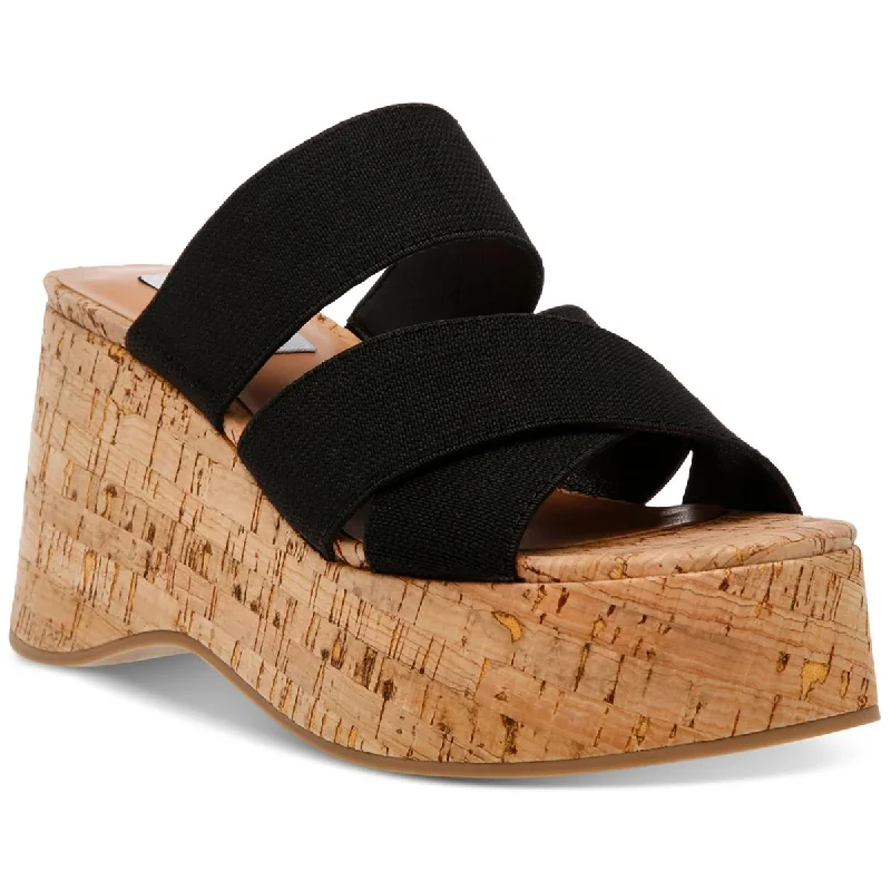 Women's Leather - Strapped Sandals with a Braided Detail in Brown for a Rustic AppealWomen's Leather - Strapped Sandals with a Braided Detail in Brown for a Rustic AppealSteve Madden Womens Deo Cork Slip On Wedge Sandals