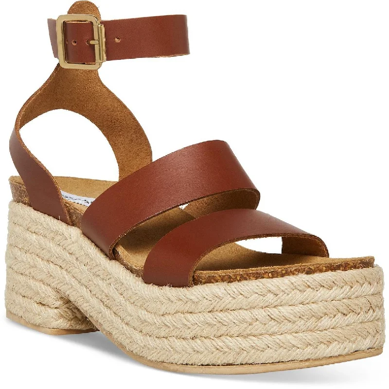 Plus Size Women's Wide - Width Platform Sandals in Black for Added Comfort and HeightPlus Size Women's Wide - Width Platform Sandals in Black for Added Comfort and HeightSteve Madden Womens Kelton Leather Ankle Strap Platform Sandals
