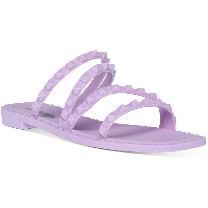 Women's Sandals with a Wedge Heel and a Tassel Detail in Orange for a Trendy LookWomen's Sandals with a Wedge Heel and a Tassel Detail in Orange for a Trendy LookSteve Madden Womens Skyler J Studded Slide Sandals