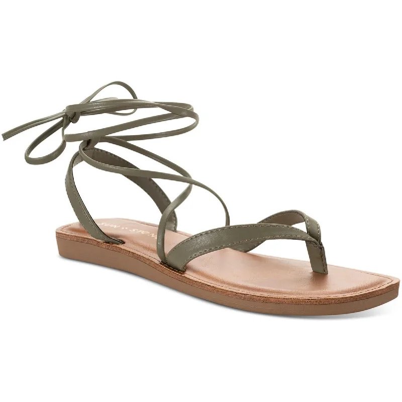Women's Leather - Strapped Sandals with a Braided Detail in Brown for a Rustic AppealWomen's Leather - Strapped Sandals with a Braided Detail in Brown for a Rustic AppealSun + Stone Womens Maggiee Strappy Flat Thong Sandals