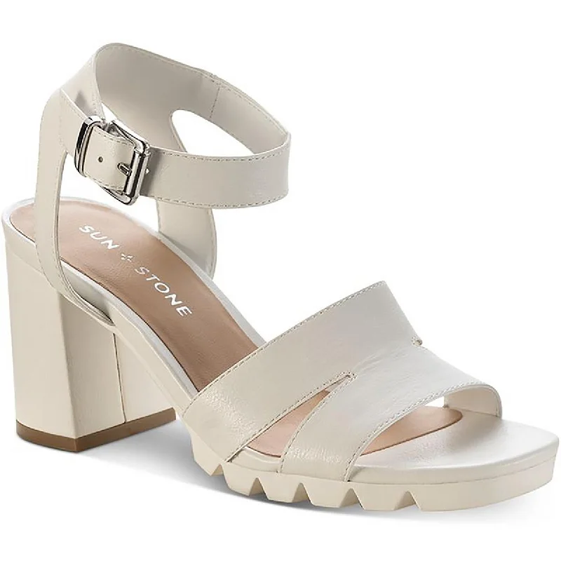 Women's Thong Sandals with a Beaded Design in Multicolor for a Beachy AestheticSun + Stone Womens Raynaa Faux Leather Stacked Heel Ankle Strap Women's Thong Sandals with a Beaded Design in Multicolor for a Beachy AestheticSun + Stone Womens Raynaa Faux Leather Stacked Heel Ankle Strap