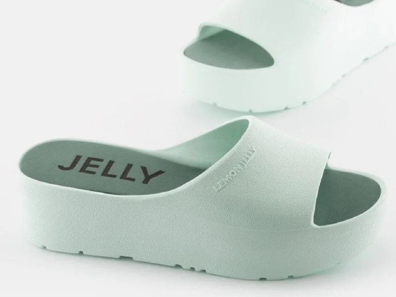 Sustainable Women's Recycled Material Sandals in Beige for Eco - Conscious ShoppersLemon Jelly: Sunny Aqua Green