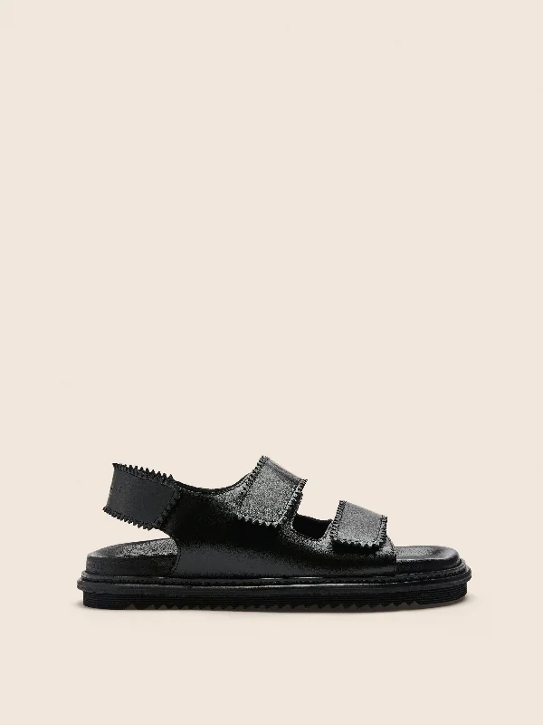 Child - Friendly Women's Sandals with a Secure Buckle in Purple for Moms on the GoTavira Black Sandal Child - Friendly Women's Sandals with a Secure Buckle in Purple for Moms on the GoTavira Black Sandal