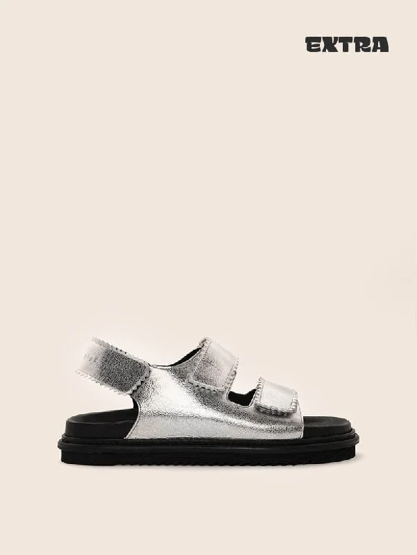 Women's Sandals with a Glitter - Coated Strap in Gold for a Sparkly Summer OutfitTavira Silver Sandal Women's Sandals with a Glitter - Coated Strap in Gold for a Sparkly Summer OutfitTavira Silver Sandal