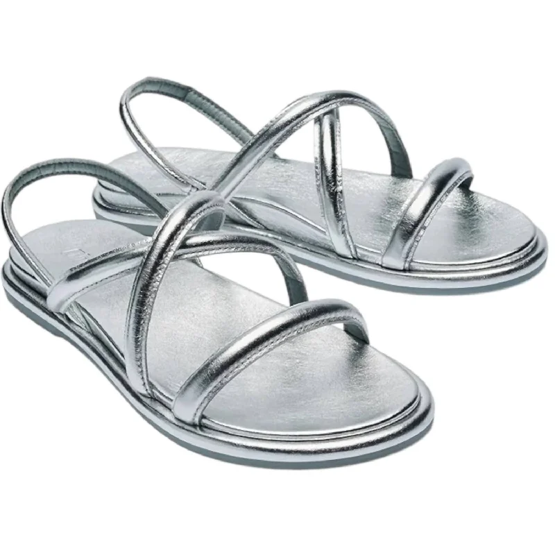 Elastic - Strap Women's Sandals with a Padded Toe in Teal for Easy On - and - OffTiare Strappy Elegant Sandal In Silver