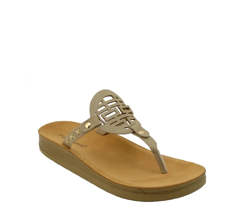 Women's Cork - Soled Espadrille Sandals with a Rope - Trimmed Upper in Navy for a Summer VibeValarie Sandal In Taupe