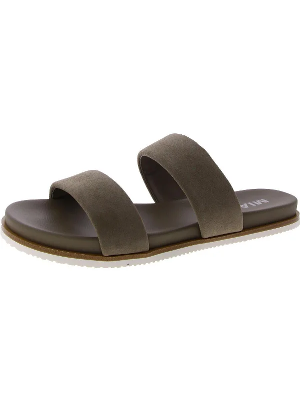 Women's Leather - Strapped Sandals with a Braided Detail in Brown for a Rustic AppealVALERI Womens Faux Suede A Slide Sandals Women's Leather - Strapped Sandals with a Braided Detail in Brown for a Rustic AppealVALERI Womens Faux Suede A Slide Sandals