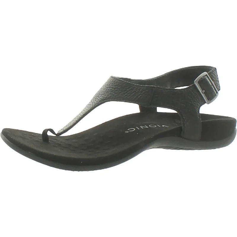 Waterproof Women's Rubber Beach Sandals with Arch Support in Blue for Water ActivitiesWaterproof Women's Rubber Beach Sandals with Arch Support in Blue for Water ActivitiesVionic Womens Terra Leather Thong Slingback Sandals