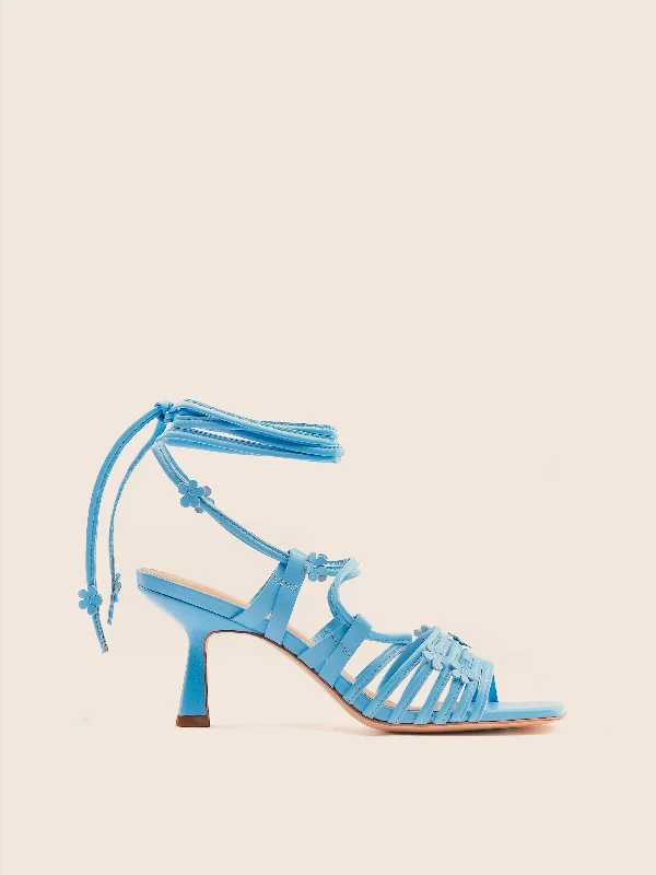 Women's Sandals with a Wedge Heel and a Tassel Detail in Orange for a Trendy LookVitoria Sky Blue Heel Women's Sandals with a Wedge Heel and a Tassel Detail in Orange for a Trendy LookVitoria Sky Blue Heel