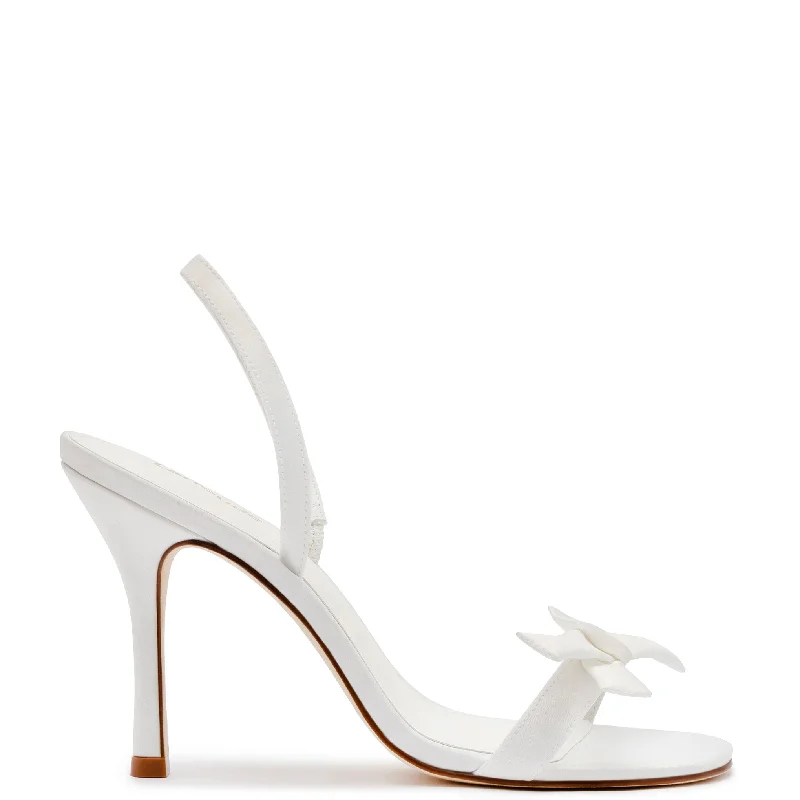 Waterproof Women's Rubber Beach Sandals with Arch Support in Blue for Water ActivitiesLarroudé x Markarian Bridal Sandal In White Satin Waterproof Women's Rubber Beach Sandals with Arch Support in Blue for Water ActivitiesLarroudé x Markarian Bridal Sandal In White Satin