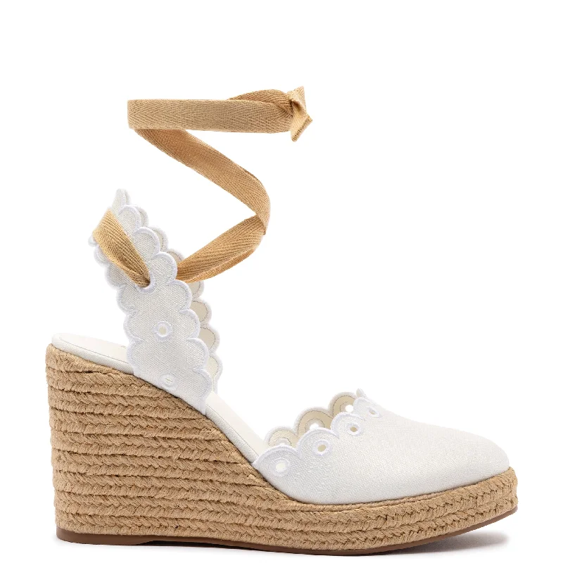 Women's Ankle - Strap Sandals with a Block Heel in Red for a Sophisticated StylePoppy Espadrille In White Fabric Women's Ankle - Strap Sandals with a Block Heel in Red for a Sophisticated StylePoppy Espadrille In White Fabric