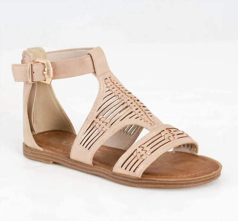 Women's Sandals with a Glitter - Coated Strap in Gold for a Sparkly Summer OutfitWomen's Calista Sandal In Blush
