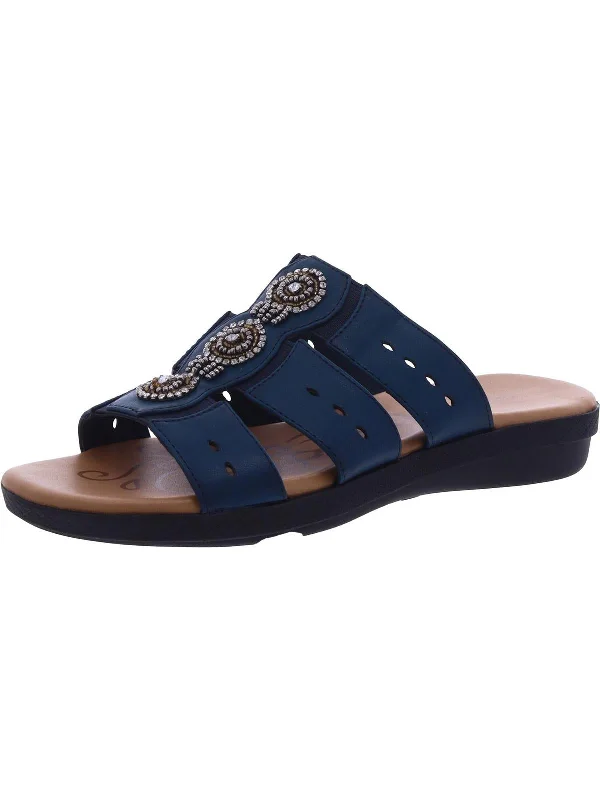 Orthopedic Women's Sandals with Arch Support in Gray for Foot HealthWomens Faux Leather Embellished Slide Sandals Orthopedic Women's Sandals with Arch Support in Gray for Foot HealthWomens Faux Leather Embellished Slide Sandals