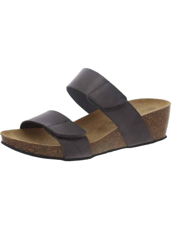 Plus Size Women's Wide - Width Platform Sandals in Black for Added Comfort and HeightWomens Faux Leather Slip On Wedge Sandals Plus Size Women's Wide - Width Platform Sandals in Black for Added Comfort and HeightWomens Faux Leather Slip On Wedge Sandals