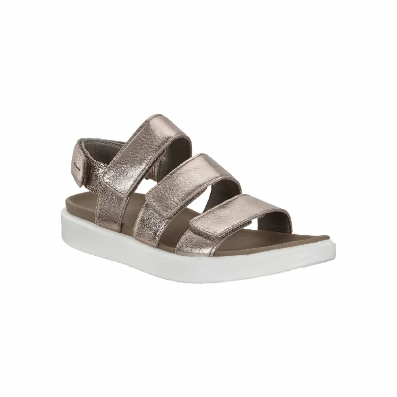 Women's Sandals with a Glitter - Coated Strap in Gold for a Sparkly Summer OutfitWomen's Flowt 3 Strap Sandal In Warm Grey Metallic Women's Sandals with a Glitter - Coated Strap in Gold for a Sparkly Summer OutfitWomen's Flowt 3 Strap Sandal In Warm Grey Metallic