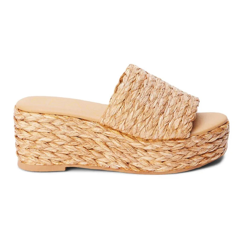 Women's Flat Slide Sandals with a Memory Foam Insole in White for All - Day ComfortWomen's Peony Platform Sandal In Cognac Women's Flat Slide Sandals with a Memory Foam Insole in White for All - Day ComfortWomen's Peony Platform Sandal In Cognac