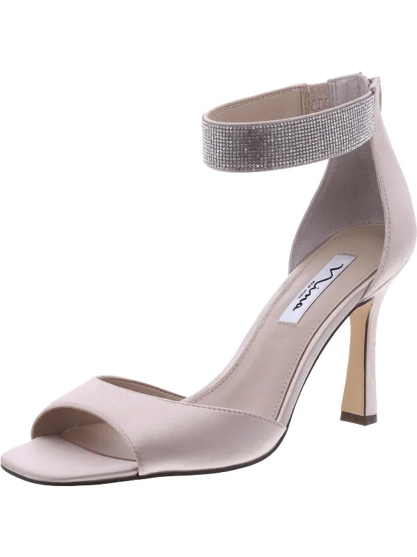 Sustainable Women's Recycled Material Sandals in Beige for Eco - Conscious ShoppersWomens Satin Embellished Ankle Strap Sustainable Women's Recycled Material Sandals in Beige for Eco - Conscious ShoppersWomens Satin Embellished Ankle Strap