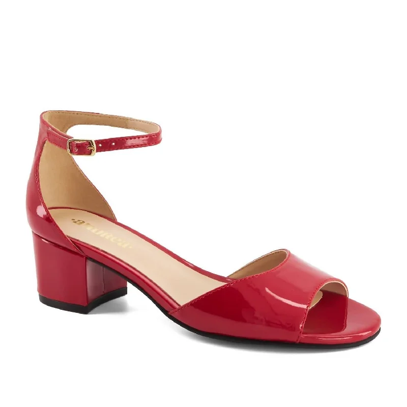 Women's Sandals with a Wedge Heel and a Tassel Detail in Orange for a Trendy LookWomen's Seduction Collection Ankle Closure Sandals In Red