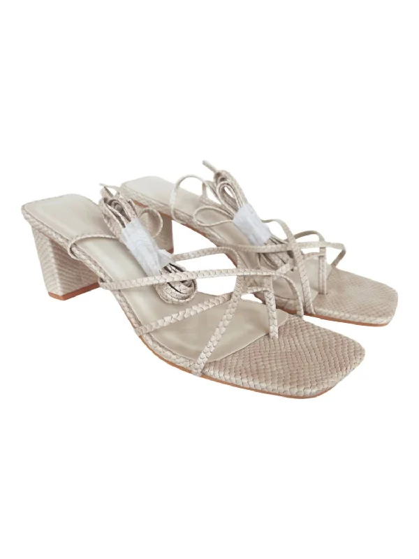 Women's Thong Sandals with a Beaded Design in Multicolor for a Beachy AestheticWomen's Strappy Python Heel Sandal In Cream