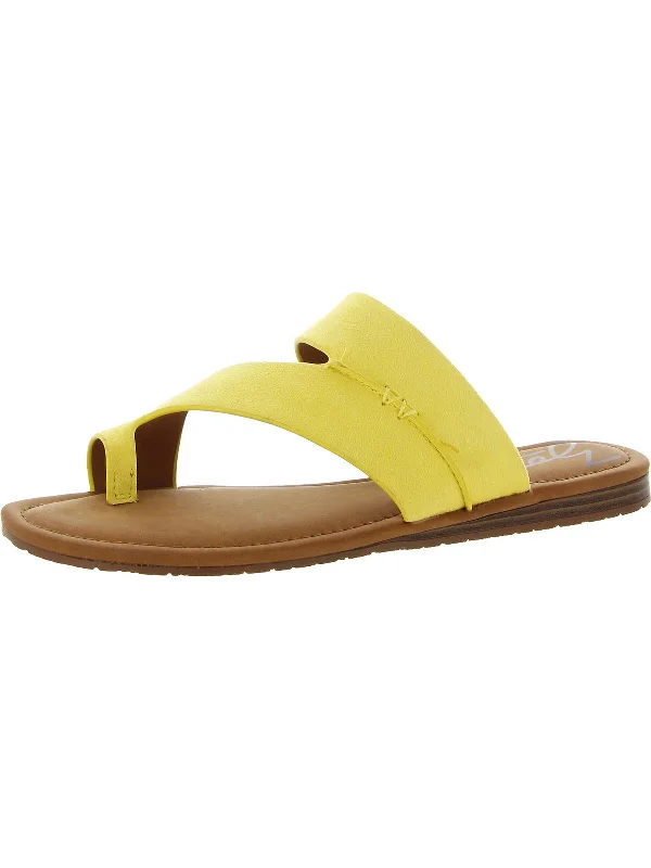 Women's Cork - Soled Espadrille Sandals with a Rope - Trimmed Upper in Navy for a Summer VibeYuma Womens Faux Suede Toe Loop Slide Sandals Women's Cork - Soled Espadrille Sandals with a Rope - Trimmed Upper in Navy for a Summer VibeYuma Womens Faux Suede Toe Loop Slide Sandals