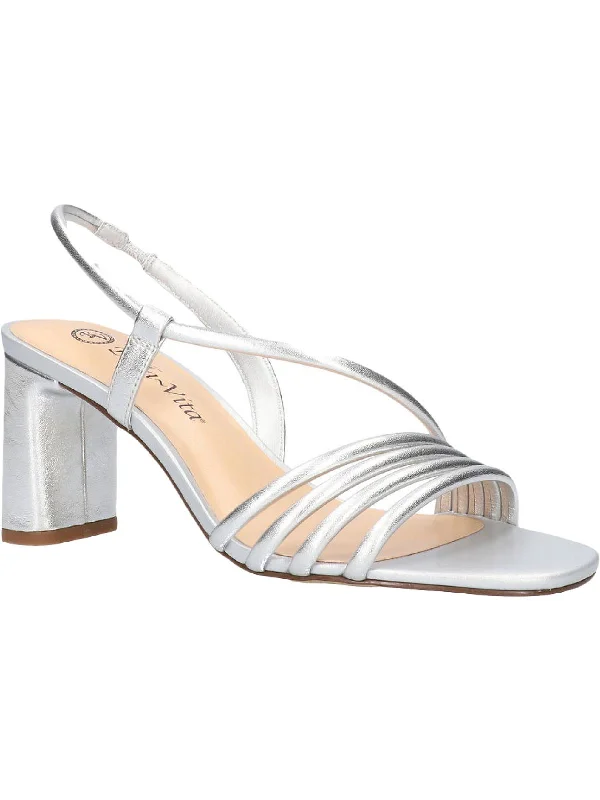 Women's Flat Slide Sandals with a Memory Foam Insole in White for All - Day ComfortZariah Womens Leather Slingback Dress Sandals