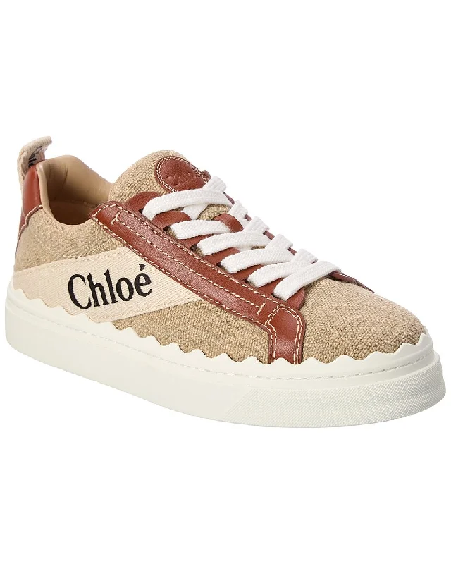 Lace - Up Women's Athletic Sneakers with Shock - Absorbing Midsoles for Intense WorkoutsChloé Lauren Canvas & Leather Sneaker Lace - Up Women's Athletic Sneakers with Shock - Absorbing Midsoles for Intense WorkoutsChloé Lauren Canvas & Leather Sneaker