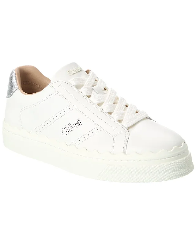 Chunky - Sole Women's Platform Sneakers in White for a Trendy Street Style LookChloé Lauren Leather Sneaker Chunky - Sole Women's Platform Sneakers in White for a Trendy Street Style LookChloé Lauren Leather Sneaker