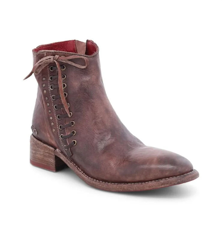 Women's Combat Boots with Studded Details in Olive Green for an Edgy Punk LookAldina Bootie In Teak Rustic Tremolo Women's Combat Boots with Studded Details in Olive Green for an Edgy Punk LookAldina Bootie In Teak Rustic Tremolo