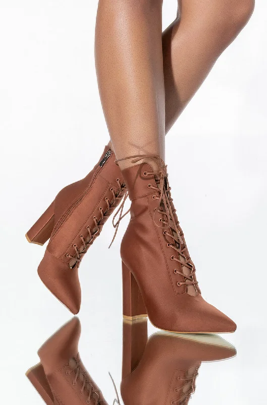 Plus Size Women's Embroidered Knee - High Boots in Burgundy for a Luxurious LookAZALEA WANG ALL FOR YOU CHUNKY BOOTIE IN RUST Plus Size Women's Embroidered Knee - High Boots in Burgundy for a Luxurious LookAZALEA WANG ALL FOR YOU CHUNKY BOOTIE IN RUST