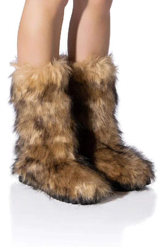 Women's Wedge - Heeled Ankle Boots in Navy Blue for a Comfortable and Trendy OptionAZALEA WANG ASPEN FURRY BROWN MULTI BOOTIE Women's Wedge - Heeled Ankle Boots in Navy Blue for a Comfortable and Trendy OptionAZALEA WANG ASPEN FURRY BROWN MULTI BOOTIE