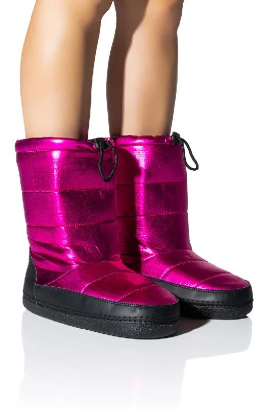 Women's Chunky - Heeled Chelsea Boots in Gray for a Casual and Trendy Everyday LookAZALEA WANG BECKY METALLIC WARM LINED BOOTIE IN PINK Women's Chunky - Heeled Chelsea Boots in Gray for a Casual and Trendy Everyday LookAZALEA WANG BECKY METALLIC WARM LINED BOOTIE IN PINK
